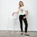 Frauen lässig bedrucktes Sommer Crew Neck T-Shirt